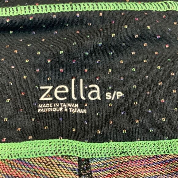 Zella Black halo leggings multicoloured polkadot Green stitch Sz S fitness gym - Picture 5 of 10
